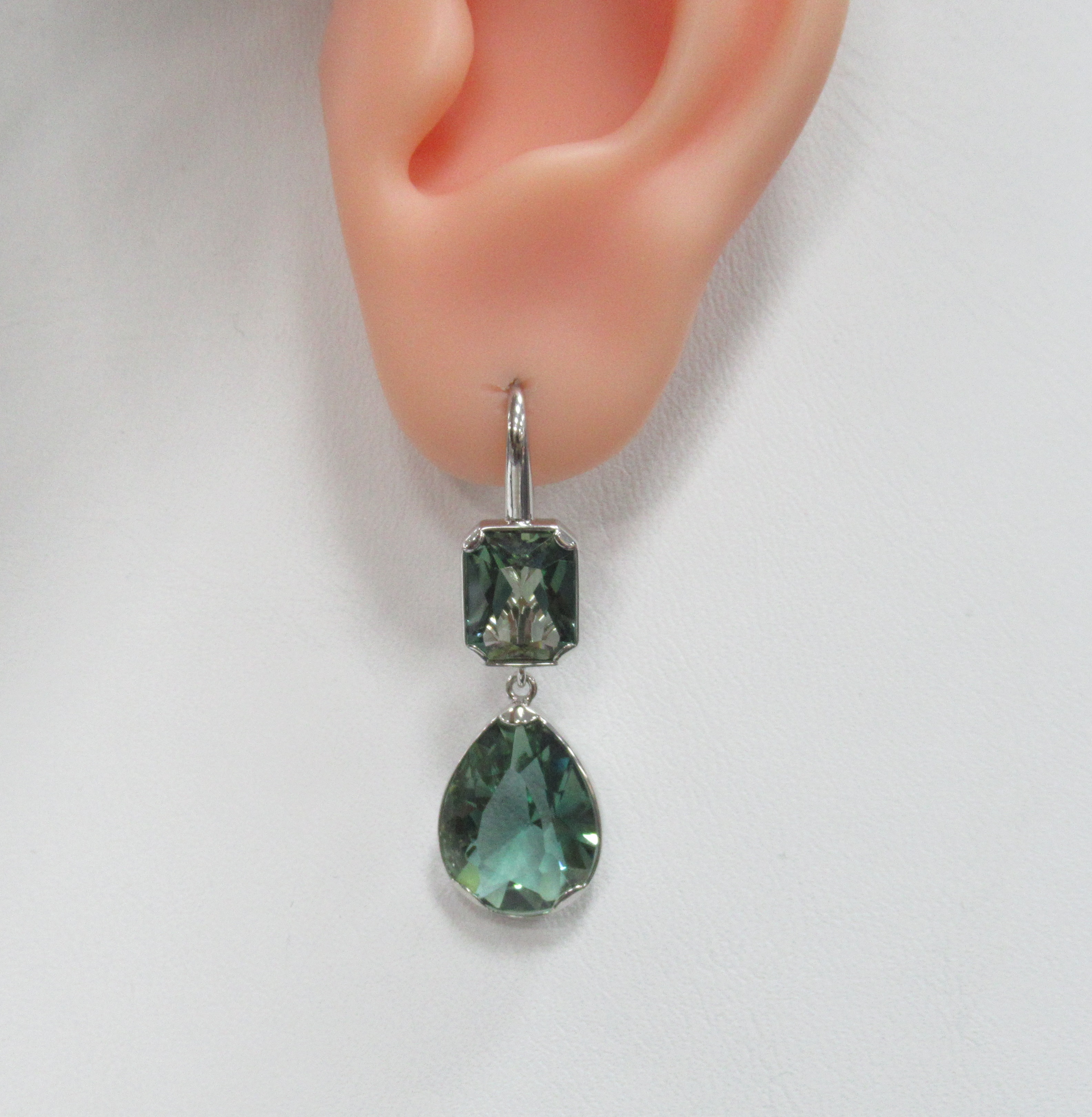 Серебряные серьги с празиолитами